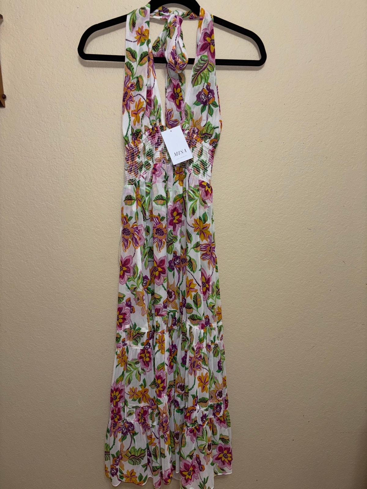 Misa Los Angeles Floral Halter Maxi Dress